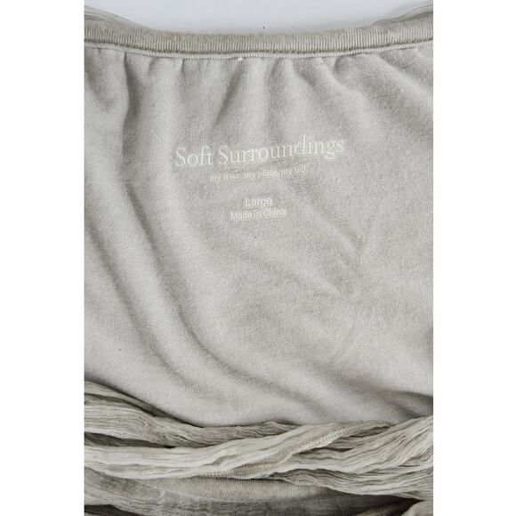 Soft Surroundings Silk Beaux Arts Lagon Look Long Sleeve Gray Tunic, Size Large - Picture 7 of 10